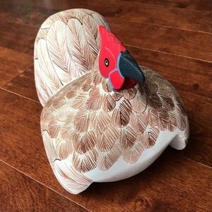 Big Folk Art Hand Painted Chicken, Lightweight, Perfect for a Country Kitchen